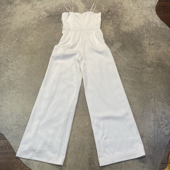 Rachel Zoe Jumpsuit Womens 8 White Bridgette Sleeveless‎ Wide Leg Day Party - Picture 8 of 12